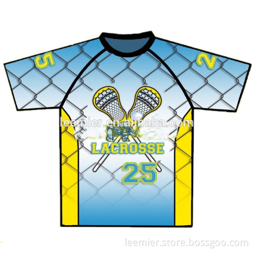 Professional custom sublimation design lacrosse short sleeve shirts